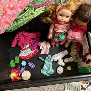 Two Wellie Wishers dolls plus accessories